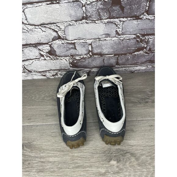 SOUL of AFRICA Nerina Juliet White Blue Leather Bow Ballet Flats Women 7M US/38 - Picture 6 of 16